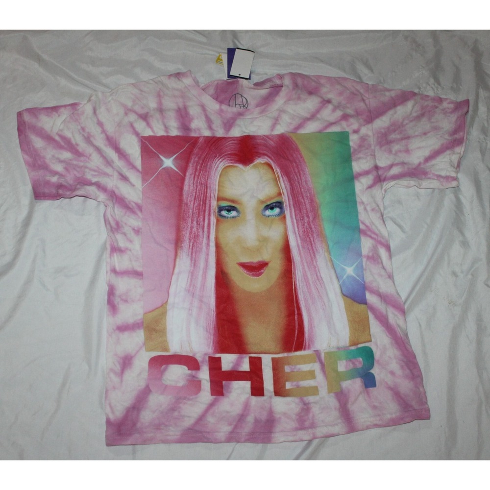 New WITHOUT Tags Cher Pink Tie Dye Cotton T-Shirt Tee Womens Size XS